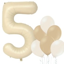 Balónek číslo 5 krémový 66 cm