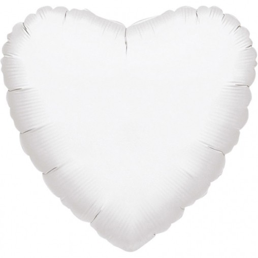 Balónek srdce bílé metalické JUMBO 81cm
