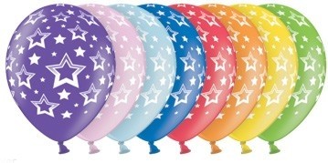 Stars balonky s plným potiskem mix barev