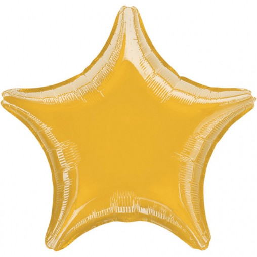 Balónek hvězda zlatá metalická 23 cm malá