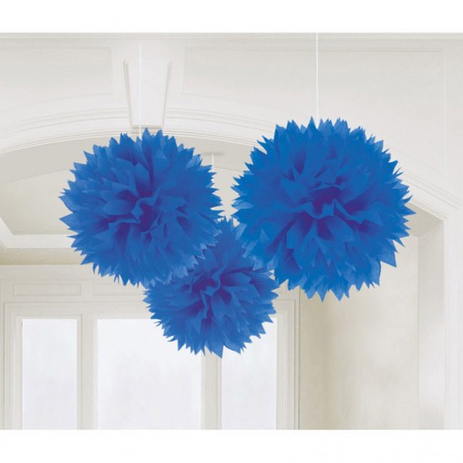 Závěsné dekorace modré 3 ks 40 cm 