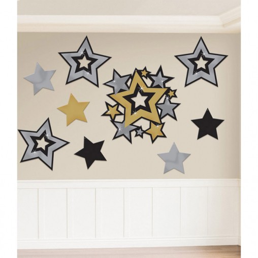Závěsné dekorace hvězdy 30 ks