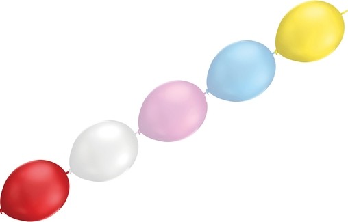 Balónky řetězové LED barevné - blikající mix barev 5ks