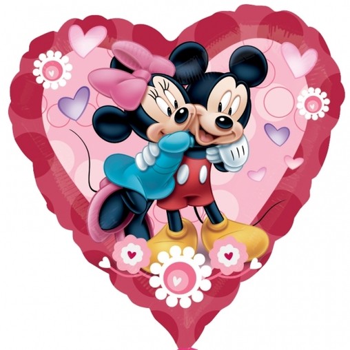Foliový balonek Mickey & Minnie srdce 81cm