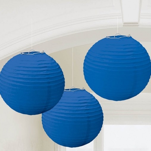 Lampiony modré 3 ks 24 cm