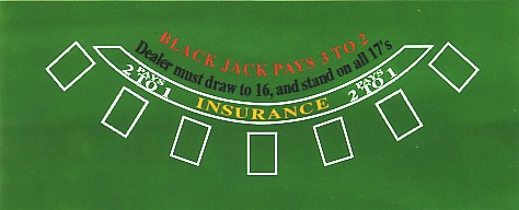 Black Jack plstěný ubrus 0,9m x 1,8m