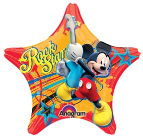 Mickey Rock Star fóliový balónek hvězda 45cm
