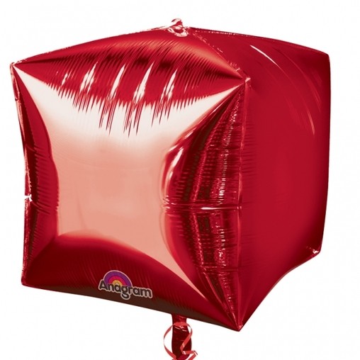 Foliový balónek kostka červená 38 cm