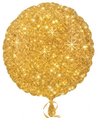 Balónek kruh zlatý - hvězdy 