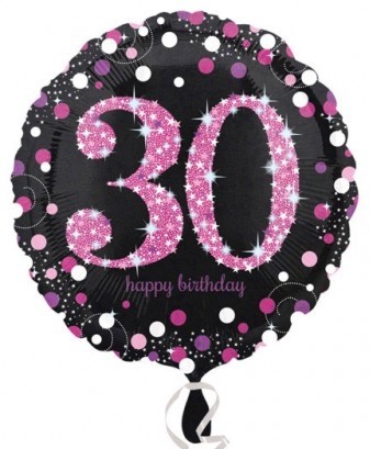 Balónek foliový 30. narozeniny Pink 43 cm