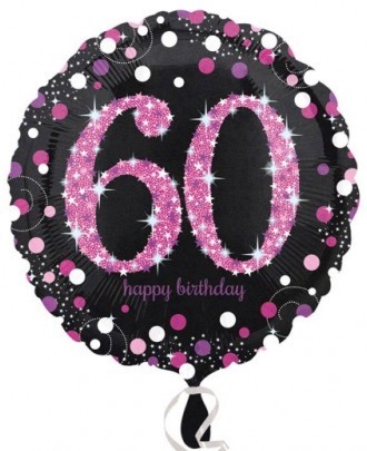 Balónek foliový 60. narozeniny Pink 43 cm