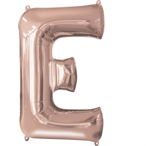 Písmeno E růžovo-zlaté foliový balónek 83 cm 
