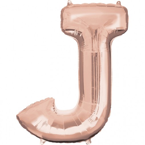 Písmeno J růžovo-zlaté foliový balónek 83 cm 
