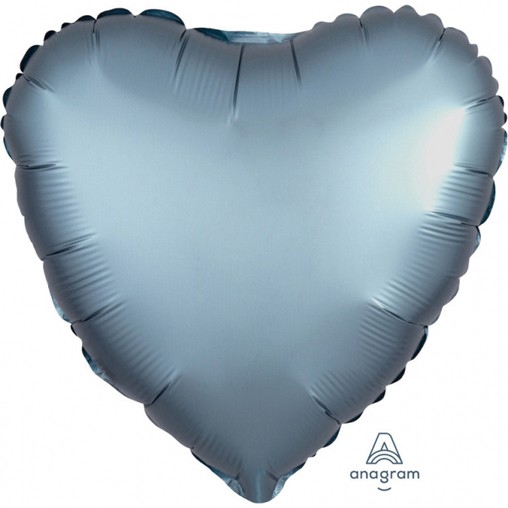 Balónek srdce foliové satén Steel Blue 