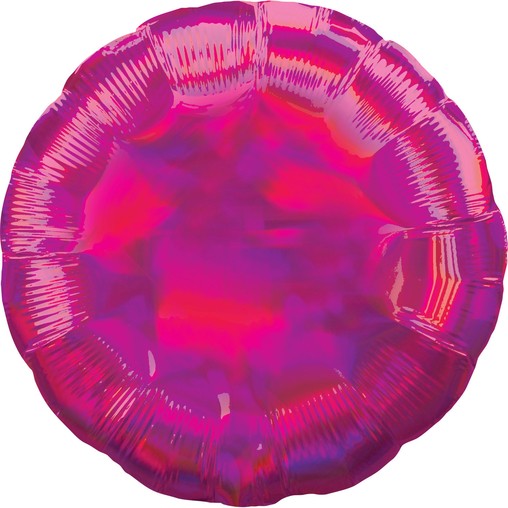 Balónek kruh holografický tmavě růžový