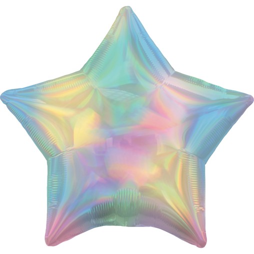 Balónek hvězda holografická duhová světlá 
