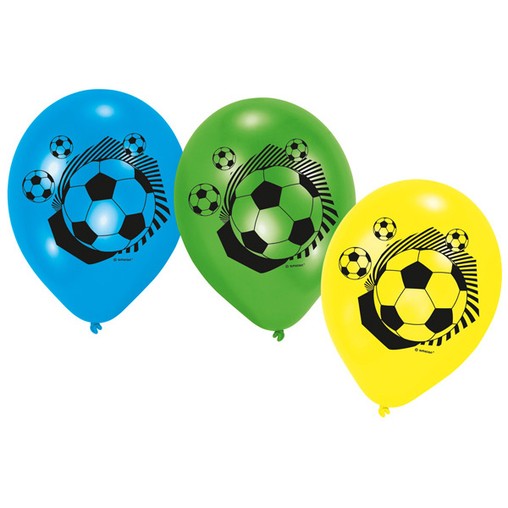 Fotbal balónky 6 ks 22,8 cm mix barev