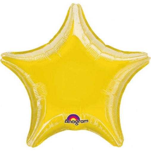 Balonek foliový hvězda Yellow Metallic