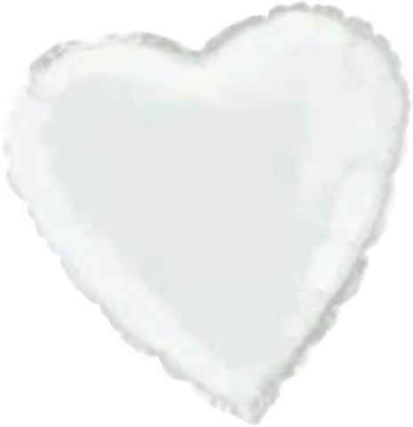 Srdce - balónek fóliový - 52950 WHITE HEART