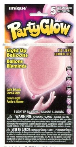 Balónky svítící růžové 5ks LED