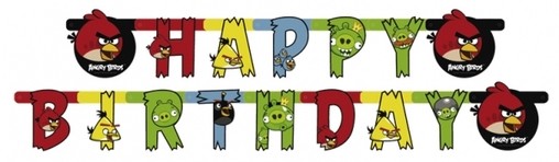 Angry Birds narozeniny nápis 180 x 15 cm