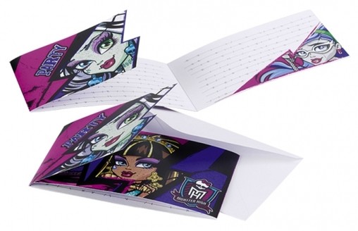 Monster High pozvánky na party 6ks