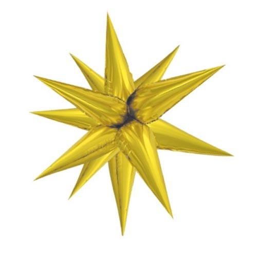 Hvězda zlatá 100 cm 3D foliový balón