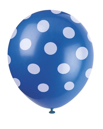Balónky modré s puntíky 6ks