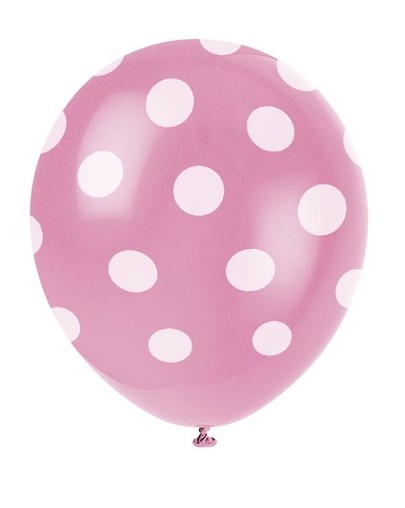 Balónky růžové s puntíky 6ks