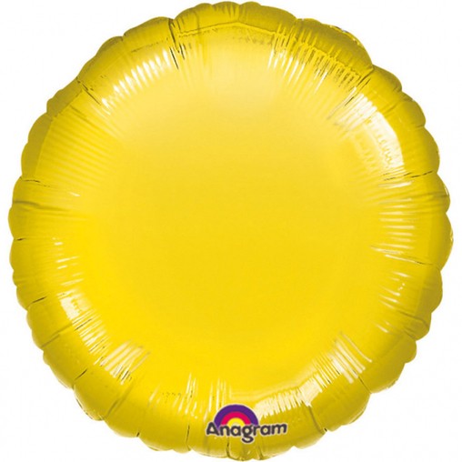 Balónek kruh žlutý Metallic