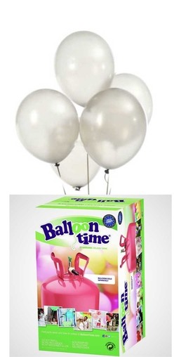 Balloon time + LED bílé balónky 16ks
