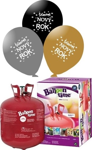 Helium Balloon time, Šťastný NOVÝ ROK mix 25 ks 