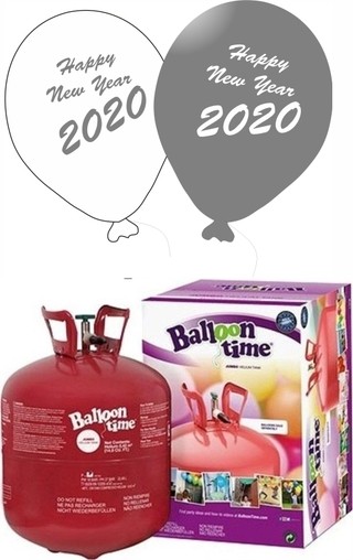 Helium Balloon time 50, Happy New Year balónky Metallic mix 25ks 