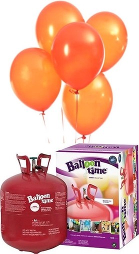 Helium Balloon time + balónky oranžové 50ks