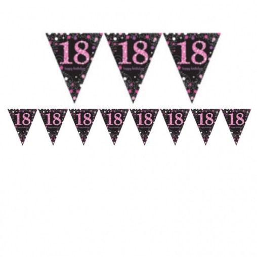 Vlajka 18. narozeniny pink 4 m