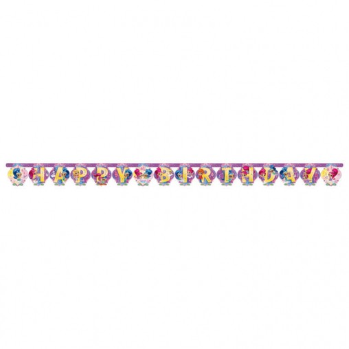 Shimmer & Shine nápis šťastné narozeniny 200 cm x 15 cm