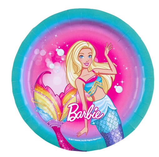 Barbie talíře 8 ks, 18 cm