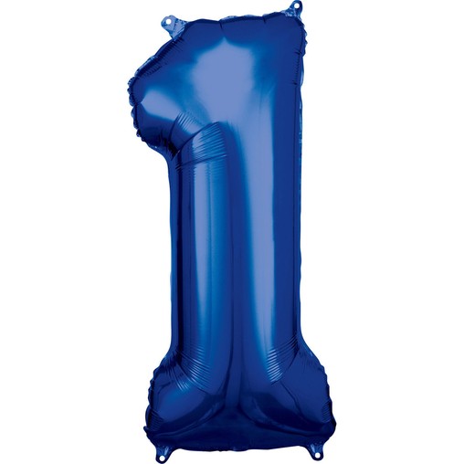 Balónky fóliové narozeniny číslo 1 modré 86cm