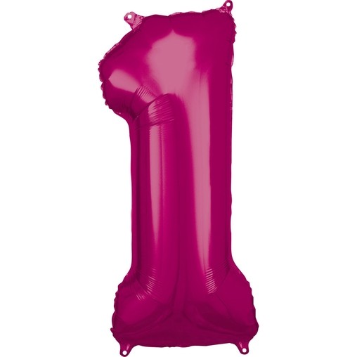 Balónky fóliové narozeniny číslo 1 růžové 86cm