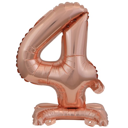 Balónek fóliový narozeniny číslo 4 růžovo-zlaté 38 cm 