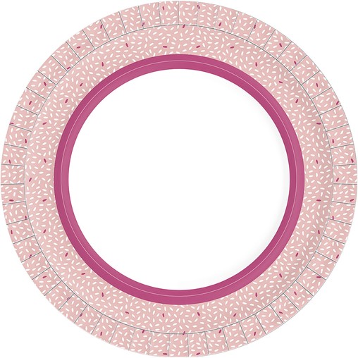 Papírové talíře Rice Pink 10 ks, bio Ø 22 cm