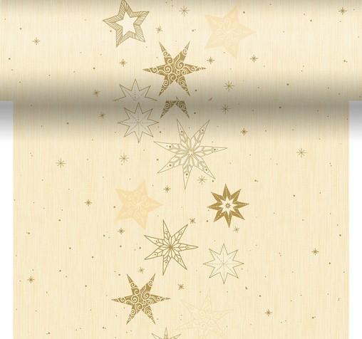 Šerpa na stůl krémová s hvězdami Dunicel® 3 v 1 0,4 x 4,8 m Star Stories Cream