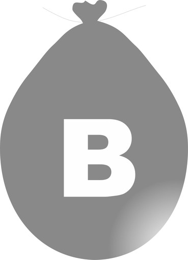 Balónek písmeno B stříbrné