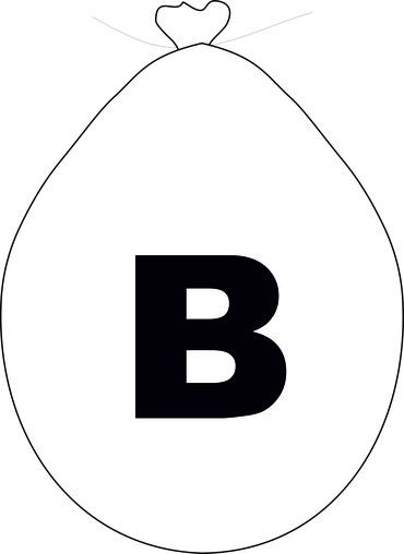 Balónek písmeno B bílé