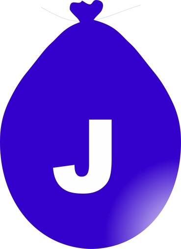 Balónek písmeno J modré