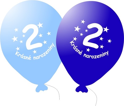 Narozeninové balónky modré s potiskem 2 - 5 ks