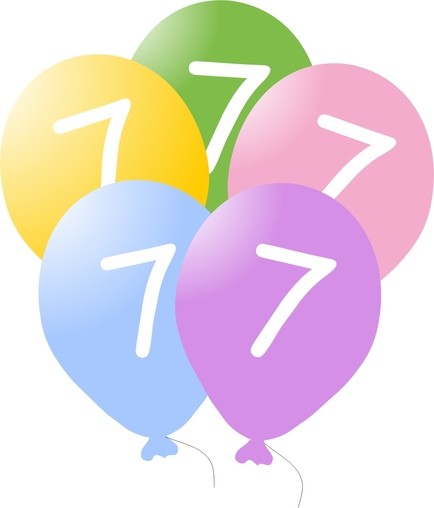 Narozeninové balónky s číslem 7, 5ks