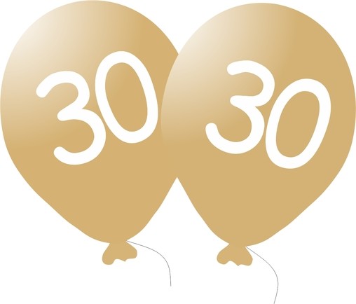 Narozeninové balónky 30 zlatý 5 ks