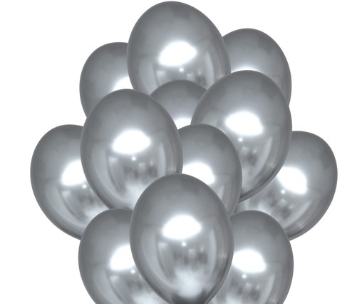 Balónky chromové stříbrné 20 ks 30 cm