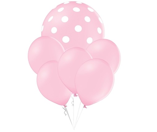 Balónky puntíky set růžový